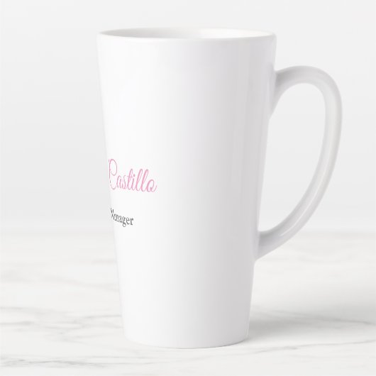 Schlichter, einfacher, Schwarz-weißer Pink-Kalligr Milchtasse (Rechts)
