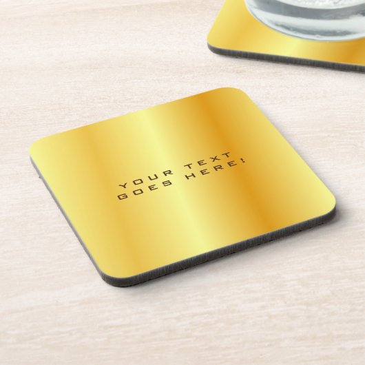 Schlichter, einzigartiger goldener Hintergrund Getränkeuntersetzer (Linke Seite)