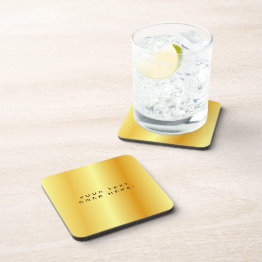 Schlichter, einzigartiger goldener Hintergrund Getränkeuntersetzer (Rechte Seite)
