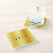 Schlichter, einzigartiger goldener Hintergrund Glasuntersetzer (Schrägansicht)