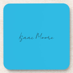 Schlichter Elegant Blue Script Calligrafy Name Getränkeuntersetzer