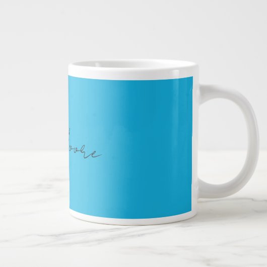 Schlichter Elegant Blue Script Calligrafy Name Jumbo-Tasse (Rechts)