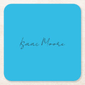 Schlichter Elegant Blue Script Calligrafy Name Rechteckiger Pappuntersetzer (Vorderseite)