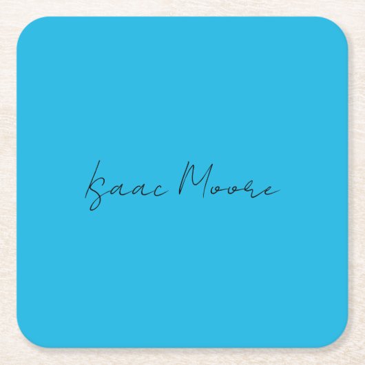 Schlichter Elegant Blue Script Calligrafy Name Rechteckiger Pappuntersetzer (Vorderseite)