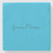 Schlichter Elegant Blue Script Calligrafy Name Steinuntersetzer (Vorderseite)
