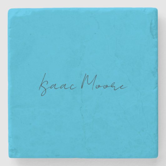 Schlichter Elegant Blue Script Calligrafy Name Steinuntersetzer (Vorderseite)