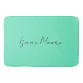 Schlichter Elegant Green Blue Script Calligrafy Na Badematte (Vorderseite)