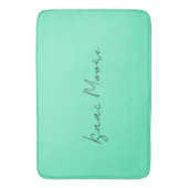 Schlichter Elegant Green Blue Script Calligrafy Na Badematte (Vorderseite Vertikal)