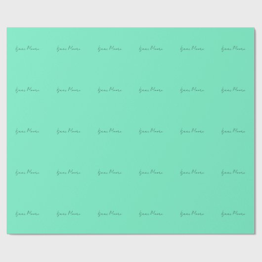 Schlichter Elegant Green Blue Script Calligrafy Na Geschenkpapier (Flach)