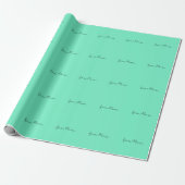 Schlichter Elegant Green Blue Script Calligrafy Na Geschenkpapier (Ungerollt)