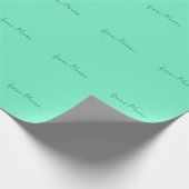 Schlichter Elegant Green Blue Script Calligrafy Na Geschenkpapier (Ecke)