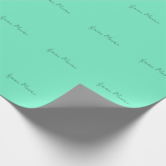 Schlichter Elegant Green Blue Script Calligrafy Na Geschenkpapier (Ecke)