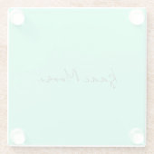 Schlichter Elegant Green Blue Script Calligrafy Na Glasuntersetzer (Rückseite)