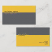 Schlichter eleganter einfacher gelber/grauer visitenkarte (Vorne/Hinten)