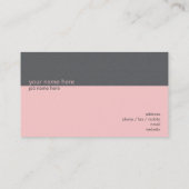 Schlichter eleganter einfacher hellrosa/grauer visitenkarte (Rückseite)