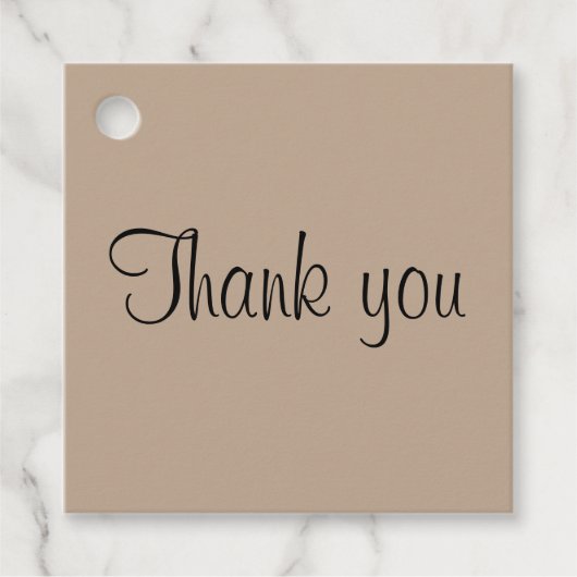 schlichter, eleganter Geburtstag danke Geschenkanhänger (Vorderseite)