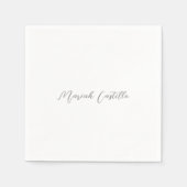 Schlichter eleganter Kalligraphie-Script-Minimalis Serviette (Vorderseite)