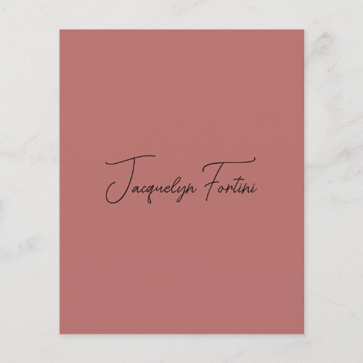 Schlichter eleganter Minimalistischer Kalligraphie Flyer (Vorne)