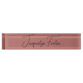 Schlichter eleganter Minimalistischer Kalligraphie Namensplakette