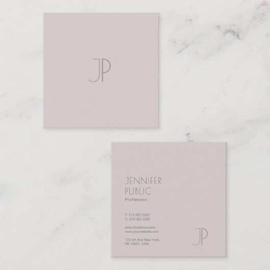 Schlichter eleganter moderner Trendy Quadratische Visitenkarte (Vorne/Hinten)