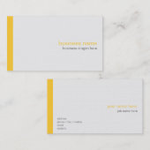 Schlichter Eleganter, schlichter, gelber Streifen  Visitenkarte (Vorne/Hinten)