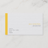 Schlichter Eleganter, schlichter, gelber Streifen  Visitenkarte (Rückseite)