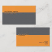 Schlichter, eleganter, schlichter Orange/grauer St Visitenkarte (Vorne/Hinten)