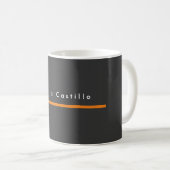 Schlichter eleganter Schwarzer Orange Minimalistis Kaffeetasse (VorderseiteRechts)