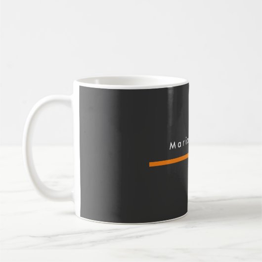 Schlichter eleganter Schwarzer Orange Minimalistis Kaffeetasse (Links)