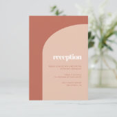 Schlichter Empfang mit Pfirsichpfirsichkarosserie Einladung (Stehend Vorderseite)