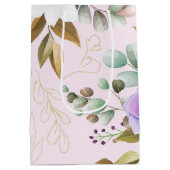 schlichter Frühling elegant floriert Mittlere Geschenktüte (Rückseite)