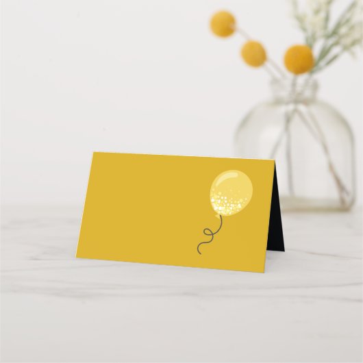 Schlichter Goldballon in Platzkarte schreiben (Rückseite)