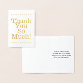 Schlichter Goldfoil: "Vielen Dank!" Karte (Anzeige)
