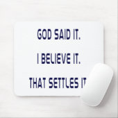 Schlichter Gott sagte es Mousepad (Mit Mouse)