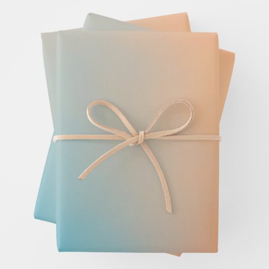Schlichter Gradient Sky Blue und Orange Geschenkpapier Set (Beispiel)