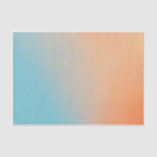 Schlichter Gradient Sky Blue und Orange Seidenpapier (Vorderseite)
