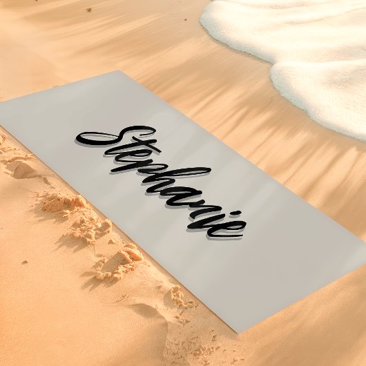Schlichter, grau-schwarzer Individuelle Name Yogamatte