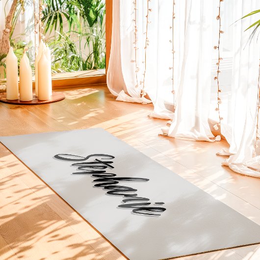 Schlichter, grau-schwarzer Individuelle Name Yogamatte