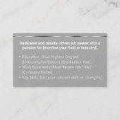 Schlichter Grauer klassischer Jobsucher Minimaler  Visitenkarte (Rückseite)