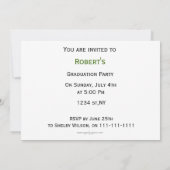 schlichter grüner Abschluss - MultiFoto - Einladun Einladung (Rückseite)