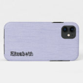Schlichter Lavendelnebel mit Holzkörnmonogramm Case-Mate iPhone Hülle (Rückseite (Horizontal))