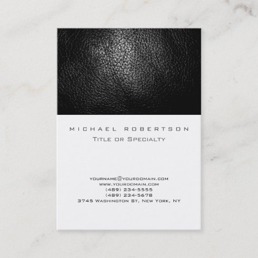 Schlichter Ledereffekt Niedliche Visitenkarte (Vorderseite)