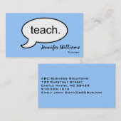 Schlichter Lehrer Unterricht Moderne Visitenkarte (Vorne/Hinten)