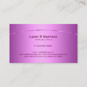 Schlichter metallisch rosa gebürsteter Aluminium-L Visitenkarte (Rückseite)
