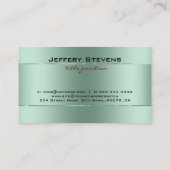 Schlichter metallischer, grüner, rostfreier Stahla Visitenkarte (Rückseite)