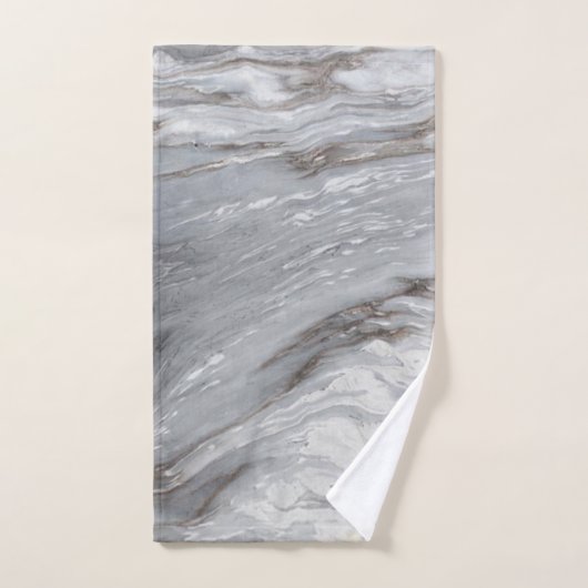 schlichter, minimalistisch weißer Marmor Badhandtuch Set (Handtuch)
