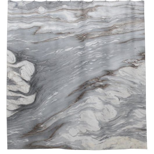 schlichter, minimalistisch weißer Marmor Duschvorhang (Vorderseite)