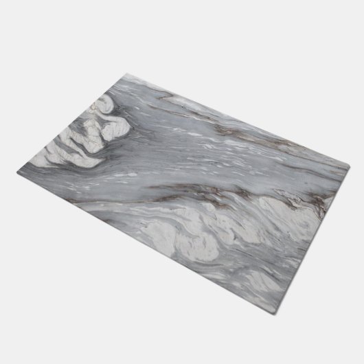 schlichter, minimalistisch weißer Marmor Fußmatte (Schrägansicht)