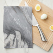 schlichter, minimalistisch weißer Marmor Geschirrtuch (Viertel Falte)