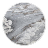 schlichter, minimalistisch weißer Marmor Keramikknauf (Vorderseite)